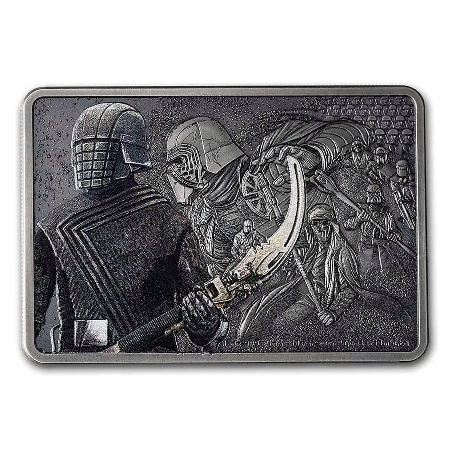 Stříbrný slitek 2021 1 oz $2 Star Wars Stráže Impéria: Rytíři Renu