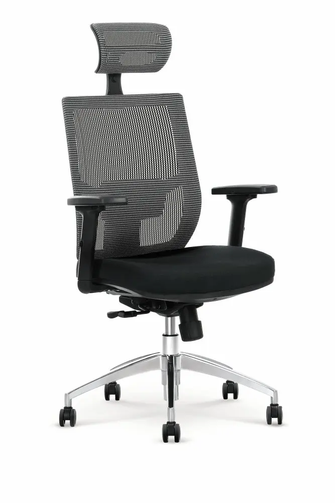 Kancelářská ergonomická židle ADMIRAL — černá / šedá Halmar