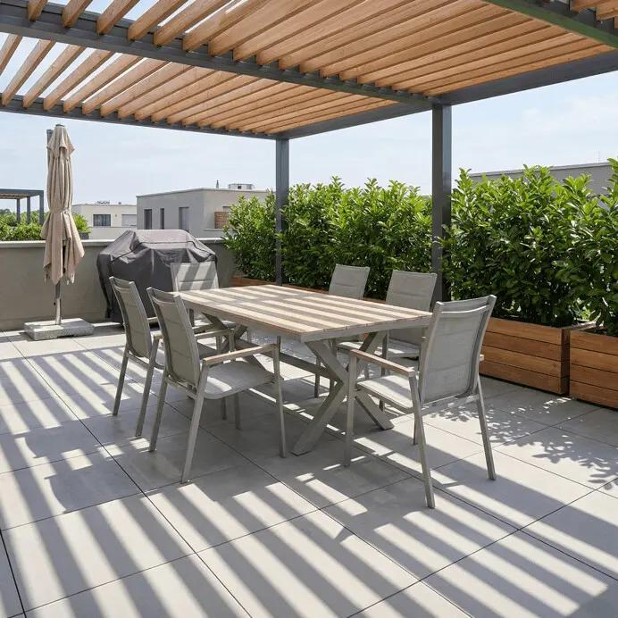 Autronic Zahradní stůl, hliník,polywood,béžová, AZT-S1510 OAK