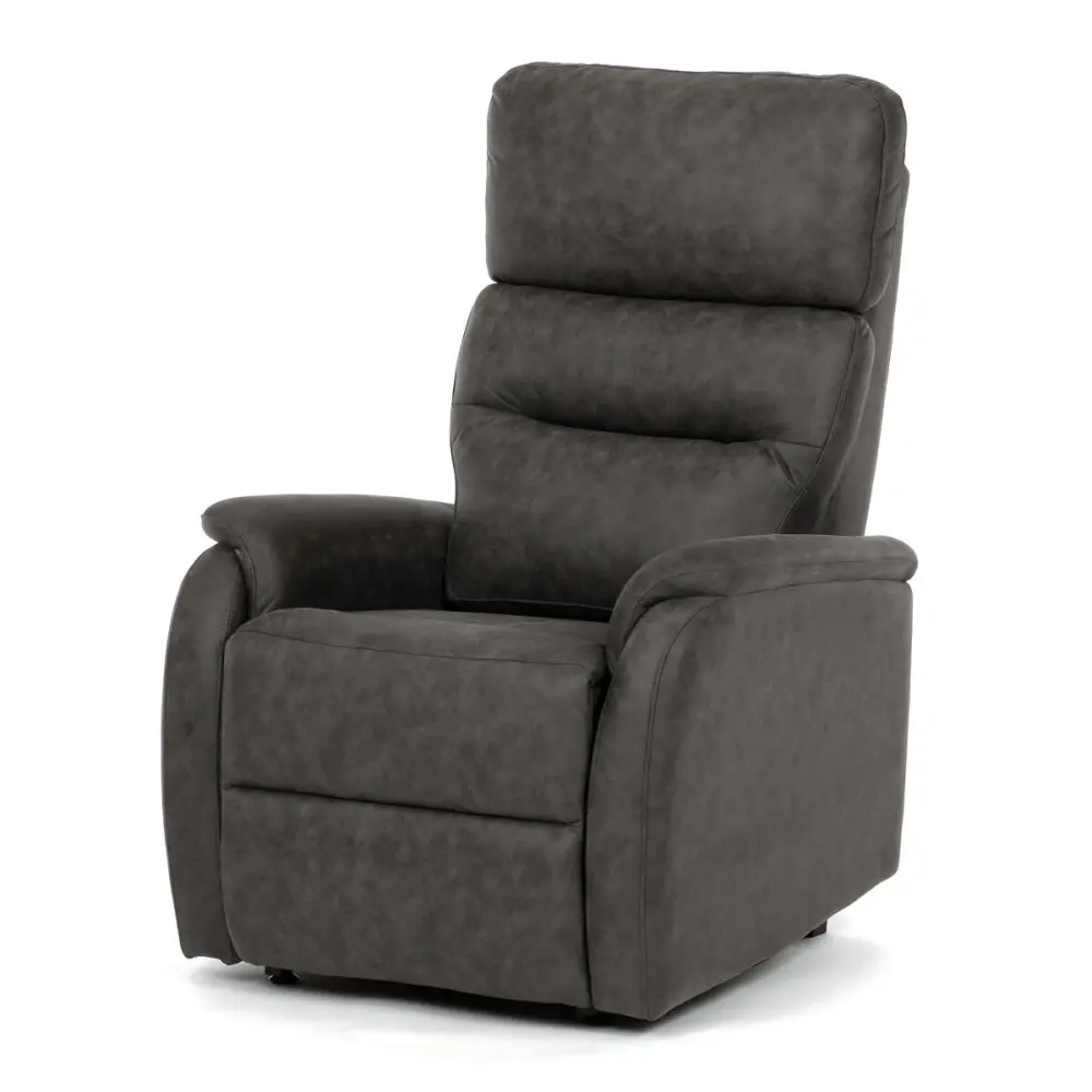 Elektrické polohovací křeslo BREMEN — černá vintage látka