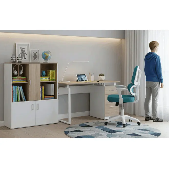Stylový kancelářský stůl RENO 120x60cm s šuplíky – melamin, dub sonoma Autronic
