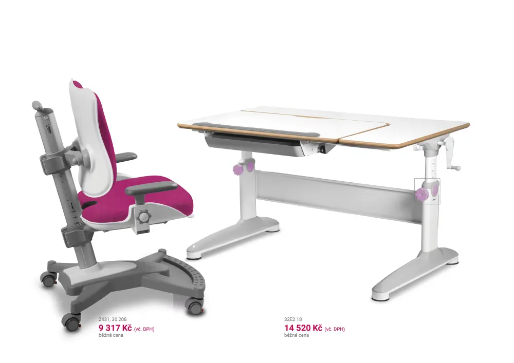 Dětský set MyChamp EXPERT - růžový, set židle + stůl Mayer