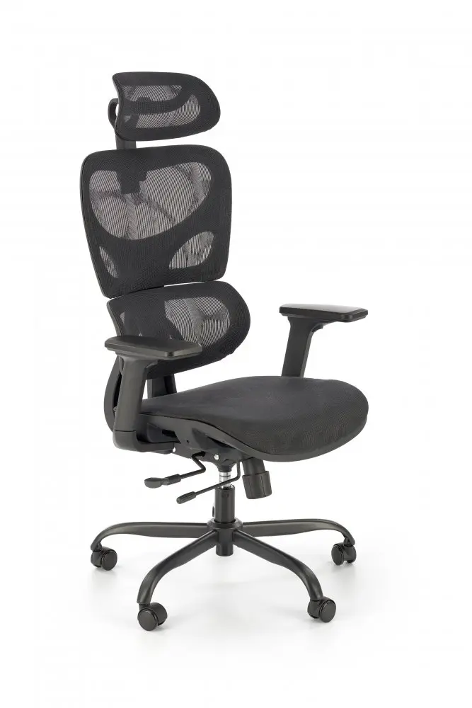 Kancelářská ergonomická židle GOTARD — síťovina, černá Halmar