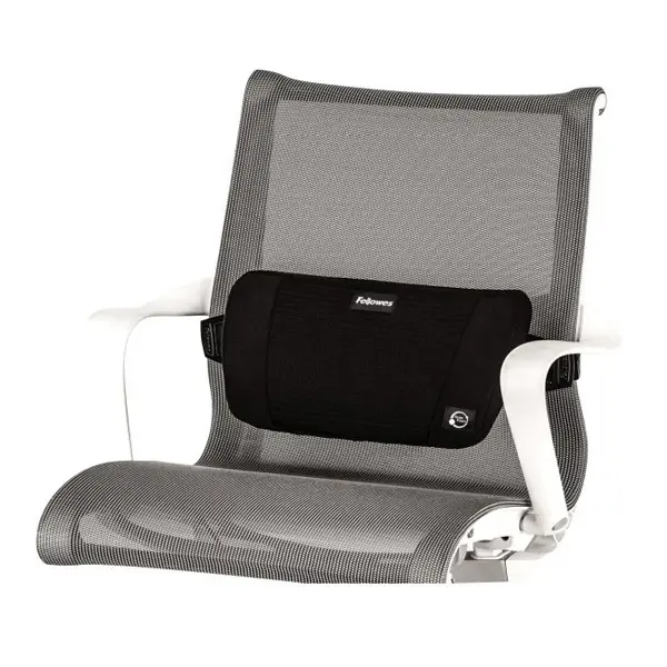 Bederní opěrka PlushTouch Fellowes — paměťová pěna, černá
