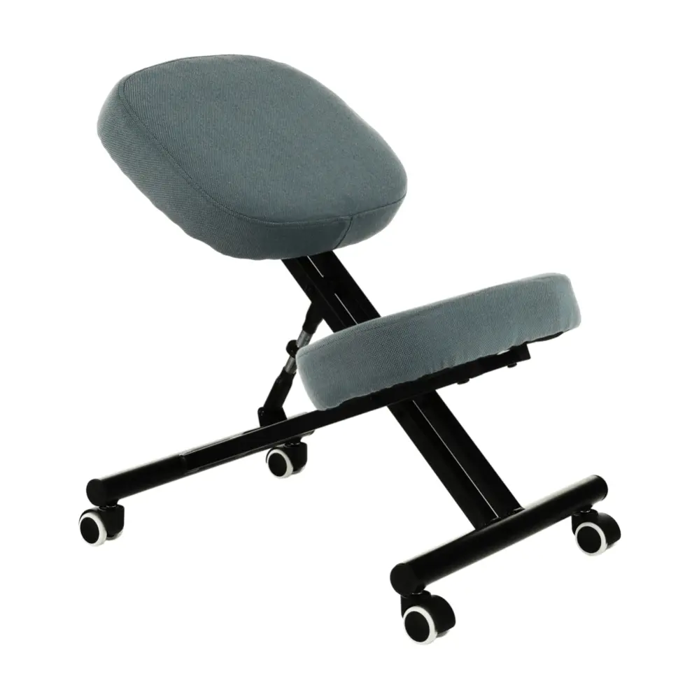 Ergonomická klekačka KILIAN – světle šedá/černá, látkový povrch, Kondela