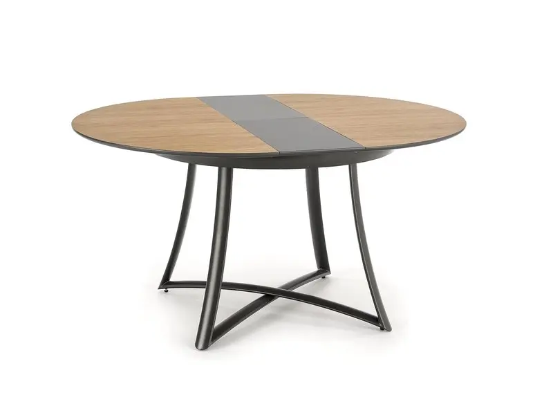 Jídelní kulatý rozkládací stůl MORETTI – 118x118x76 (+30), dub/antracit Halmar