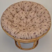Relaxační papasan ARTEMIS — ⌀115 cm, ratan, látka, medová / více barev levandule
