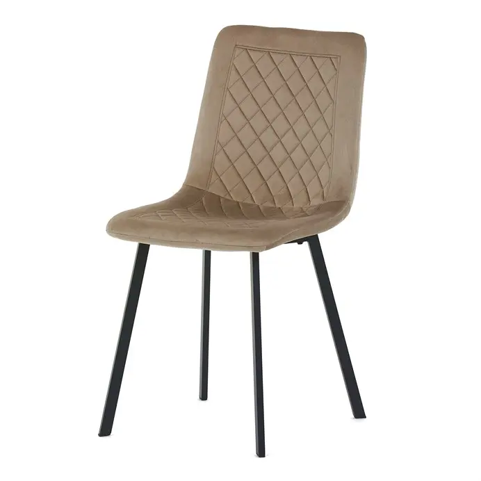 Elegantní jídelní židle NOX – cappuccino samet, černý kov Autronic